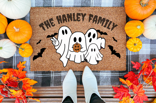 Cute Ghost Family Custom Doormat