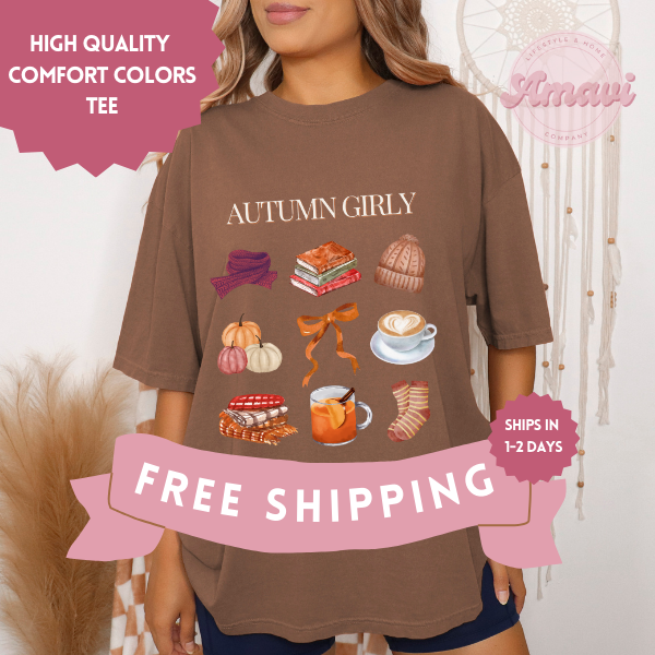 Autumn Girly Coquette Style Comfort Colors Adult Unisex Tee