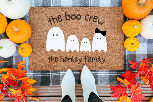 The Boo Crew Ghost Family Custom Doormat