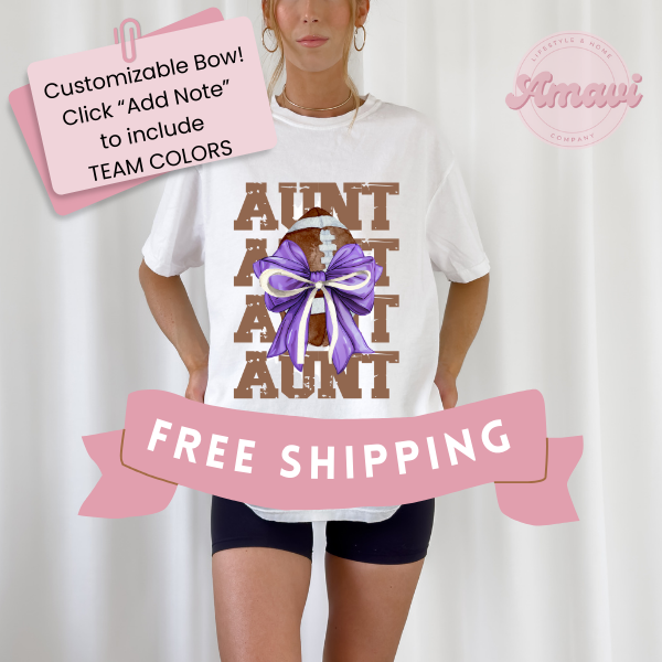 Custom Football Mama Sister Aunt Coquette Comfort Colors Unisex Adult Tee