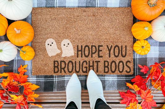 Funny Hope You Brought Boos Ghost Halloween Doormat