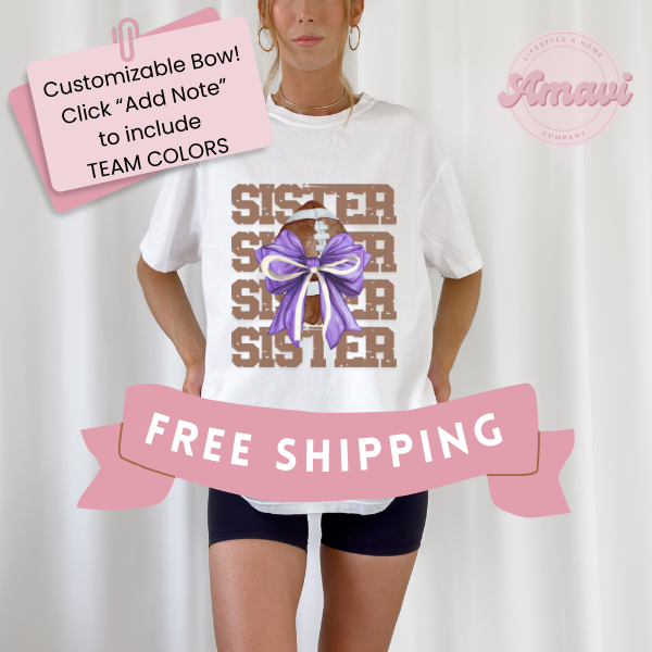 Custom Football Mama Sister Aunt Coquette Comfort Colors Unisex Adult Tee