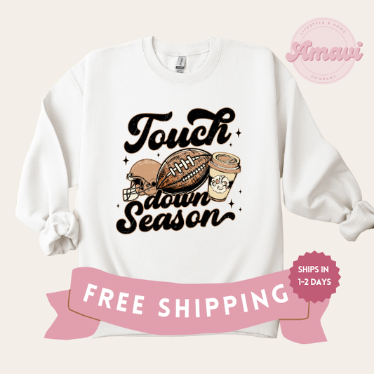 Touchdown Season Retro Crewneck Sweatshirt Sweater