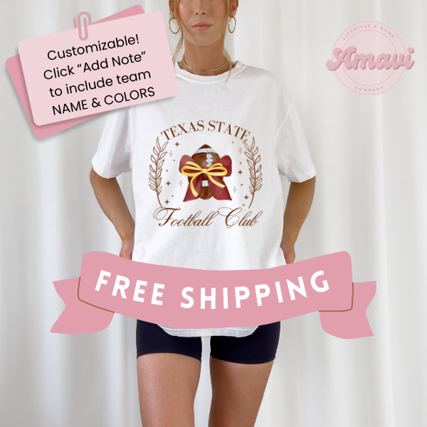 Custom Football Club Coquette Comfort Colors Unisex Adult Tee