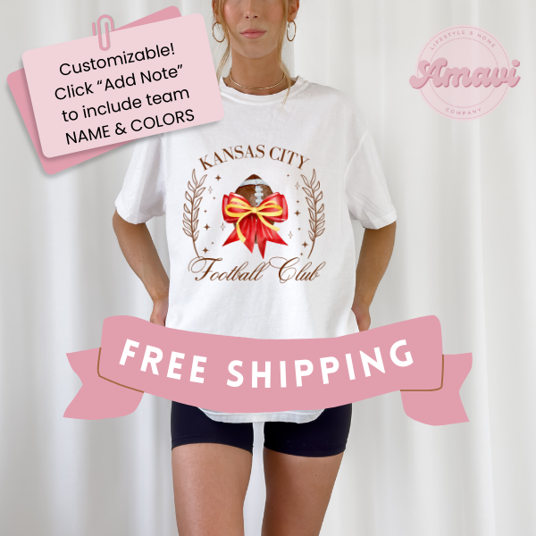 Custom Football Club Coquette Comfort Colors Unisex Adult Tee