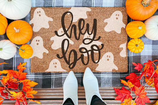 Hey Boo Ghost Halloween Doormat