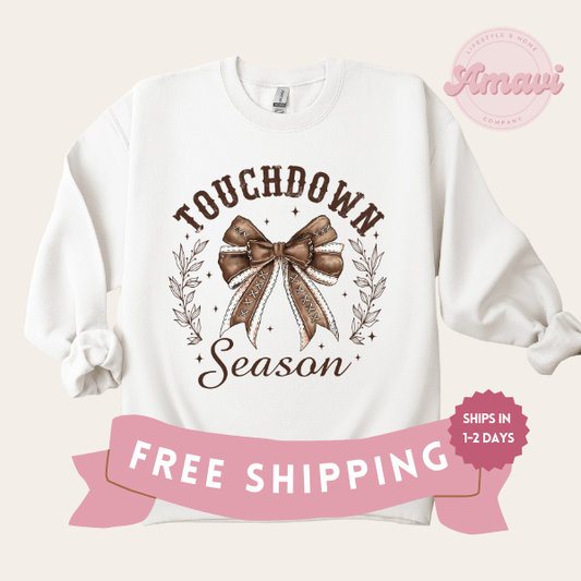 Touchdown Season Coquette Crewneck Sweatshirt Sweater