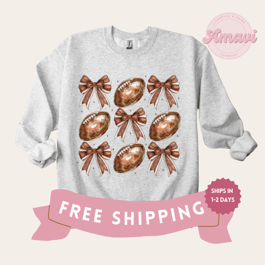 Football Coquette Crewneck Sweatshirt Sweater