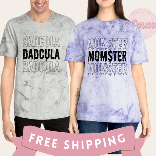 Momster or Dadcula Halloween Comfort Colors Blast Unisex Tee