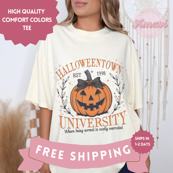 Halloweentown University Coquette Style Comfort Colors Adult Unisex Tee