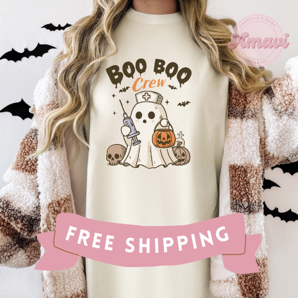 Nurse Boo Boo Crew Halloween Comfort Colors Unisex Adult Tee