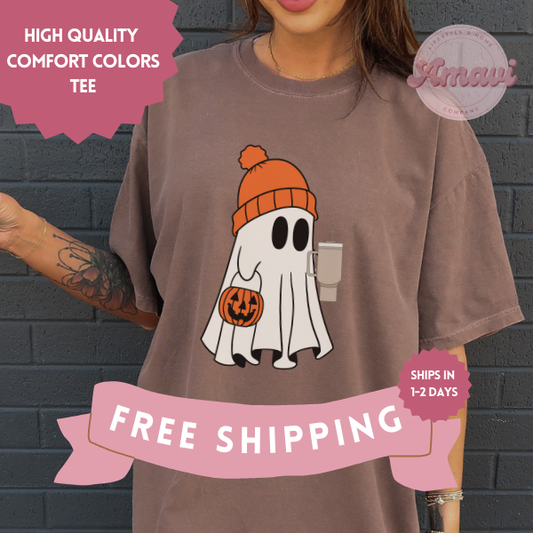 Custom Ghost with Tumblr Funny Comfort Colors Adult Unisex Tee