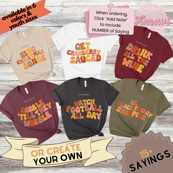 Thanksgiving Friendsgiving Group Shirts Funny Tees, Adult Unisex Fall Thanksgiving